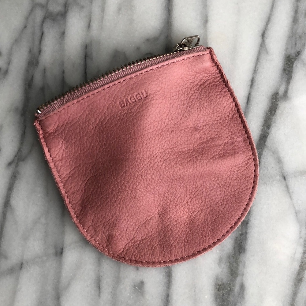 Baggu Leather U Shaped Pouch